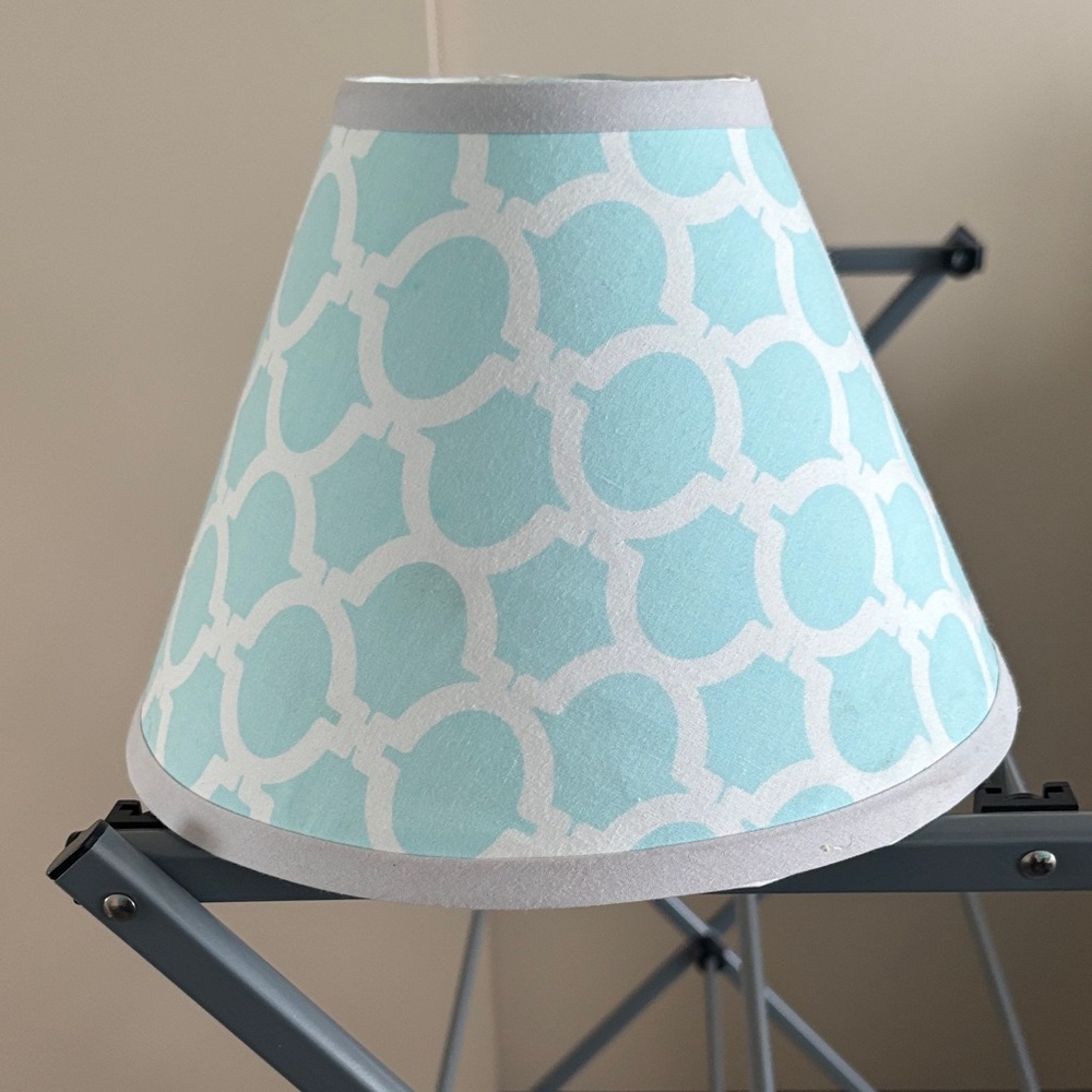 Geometric Blue and White Lampshade